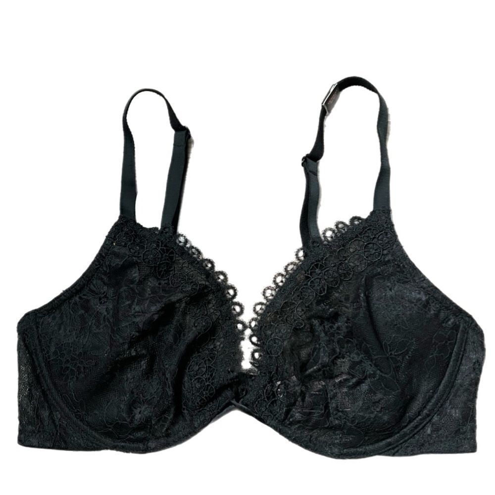 Victoria’s Secret Very Sexy Unlined Plunge Floral Lace bra black